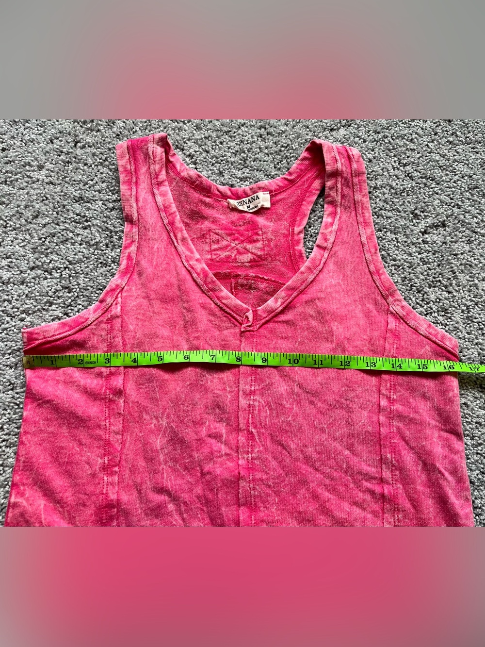 Zenana Outfitters Hot Pink V-Neck Tank Top - Picture 3 of 4